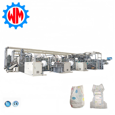 98% de rendimento Máquina de fazer fraldas para bebés com servo completo 800pcs/min Certificado ISO CE